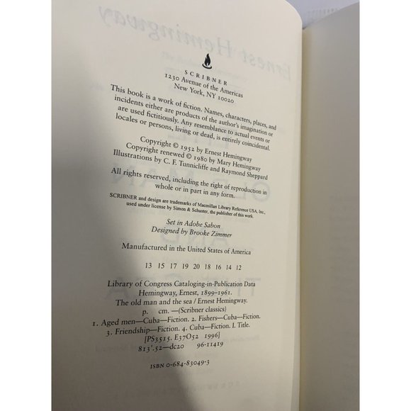 Ernest Hemingway THE OLD MAN AND THE SEA Brand New Edition Hemingway House HB DJ - Picture 2 of 6